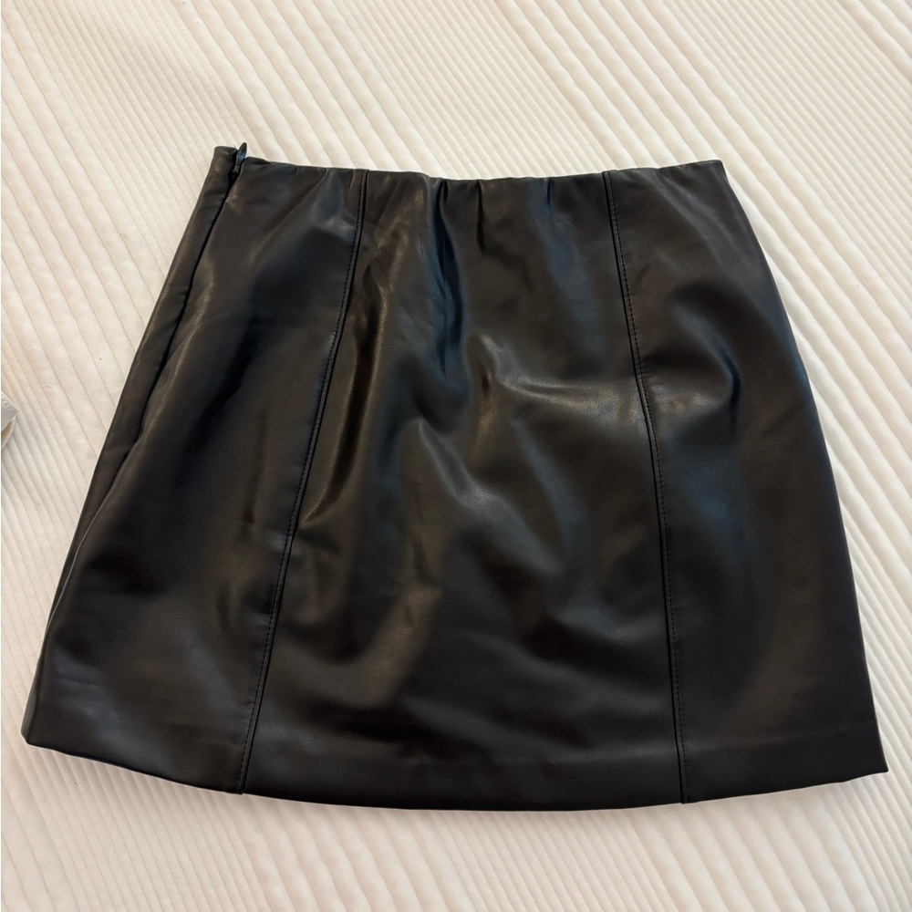 XS Leather Skort Black Abercrombie & Fitch Garment